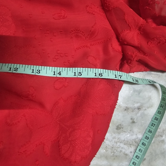 NWT BTF-LIFE Red Embroidered Ruffle Mini Dress Size Medium - Picture 6 of 8